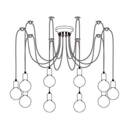 Spider Ceiling Chandelier | Metal | Adjustable Height, 5-15 Heads