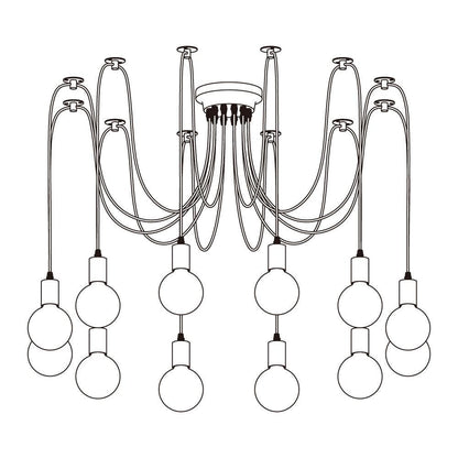 Spider Ceiling Chandelier | Metal | Adjustable Height, 5-15 Heads