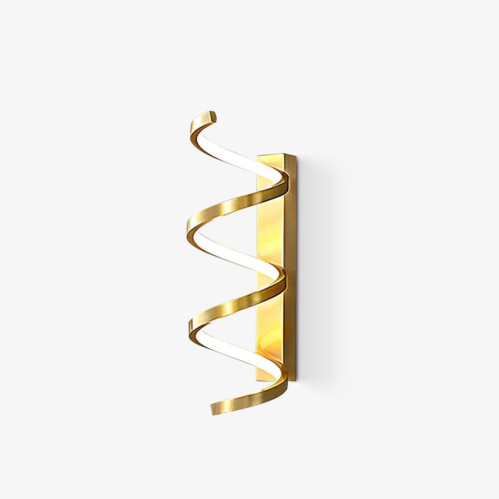 Spiral Wall Lamp | Brass & Glass | Gold & White