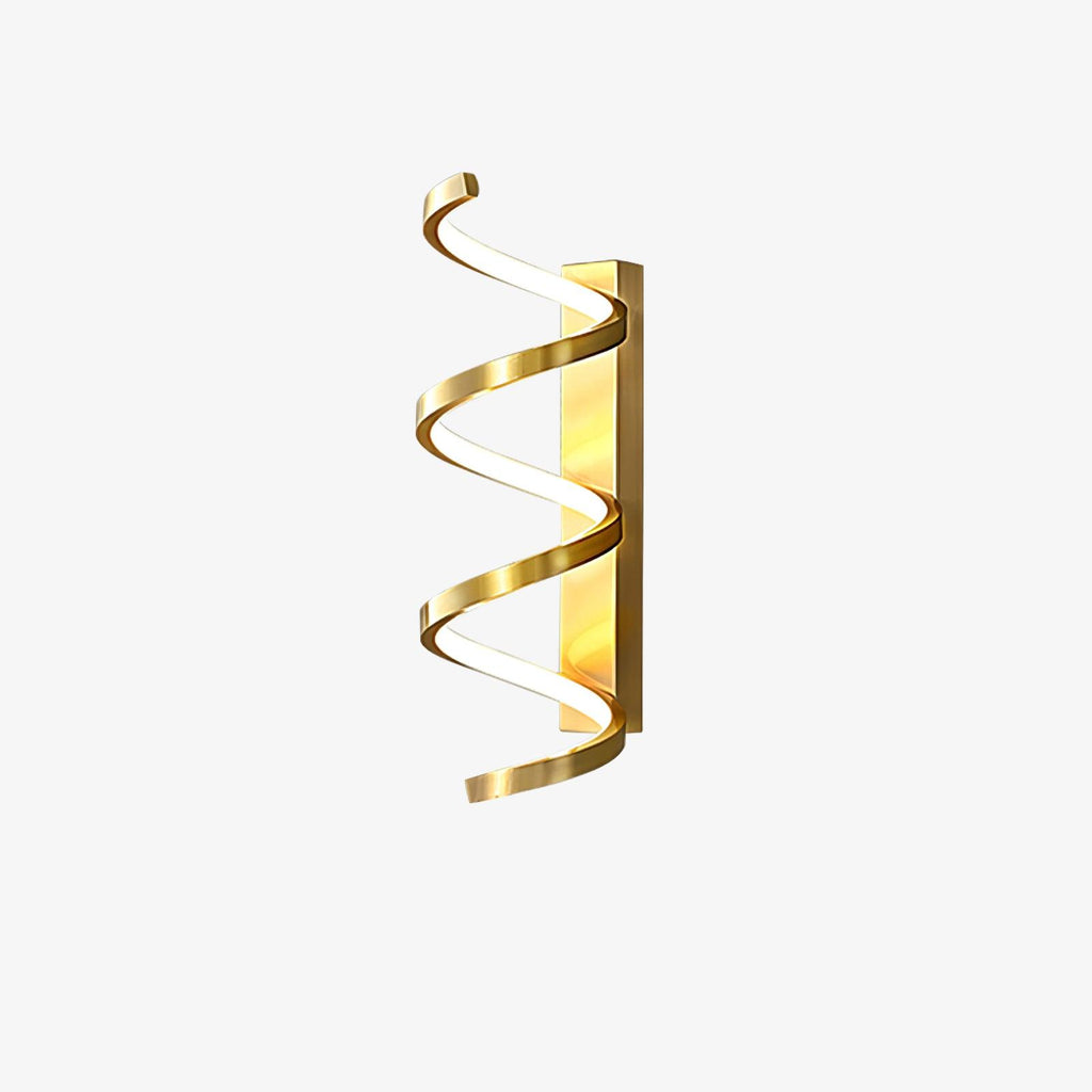 Spiral Wall Lamp | Brass & Glass | Gold & White