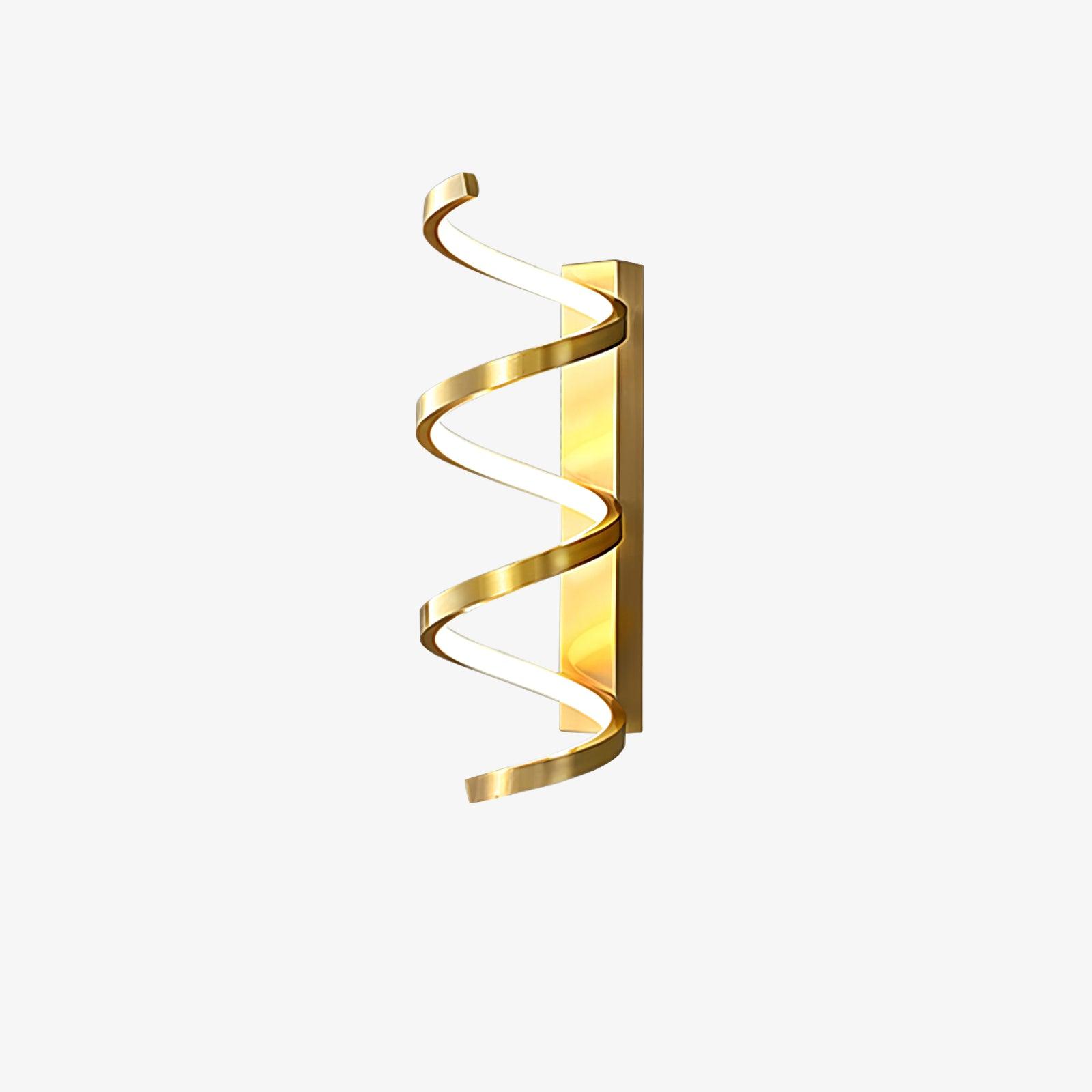 Spiral Wall Lamp | Brass & Glass | Gold & White