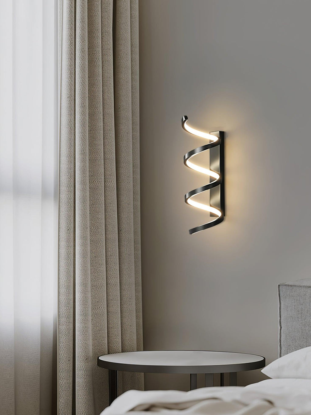 Spiral Wall Lamp | Brass & Glass | Gold & White
