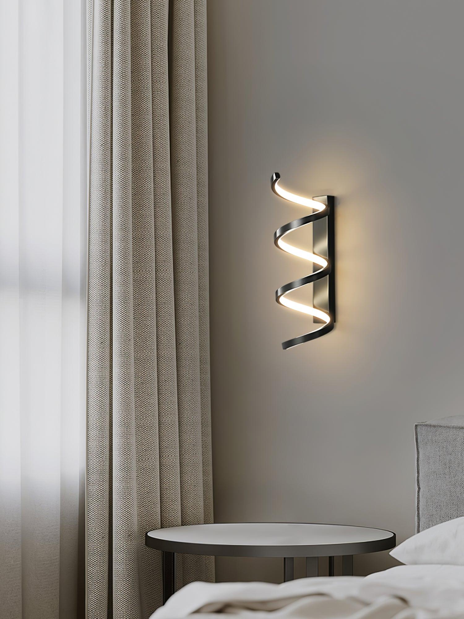 Spiral Wall Lamp | Brass & Glass | Gold & White