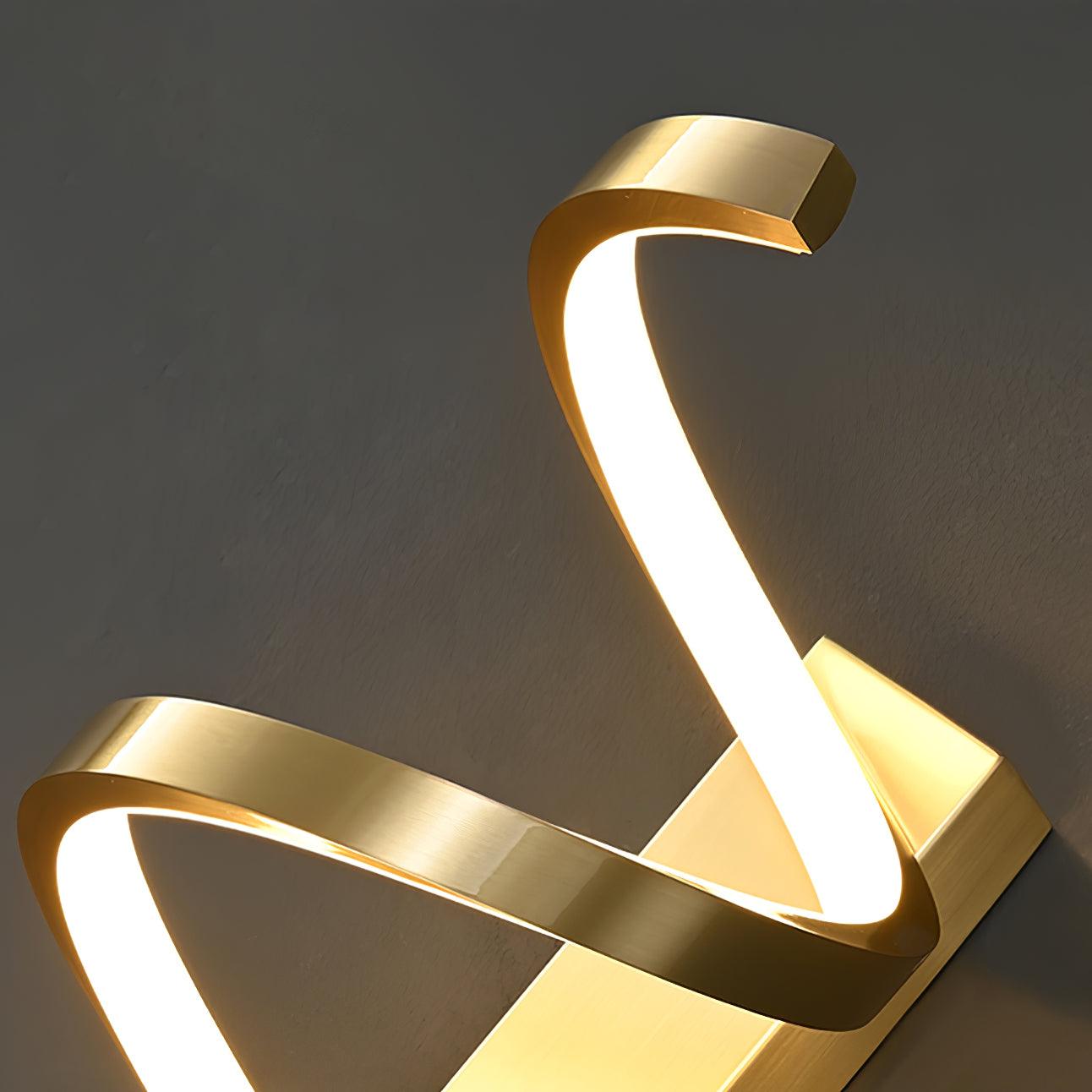 Spiral Wall Lamp | Brass & Glass | Gold & White