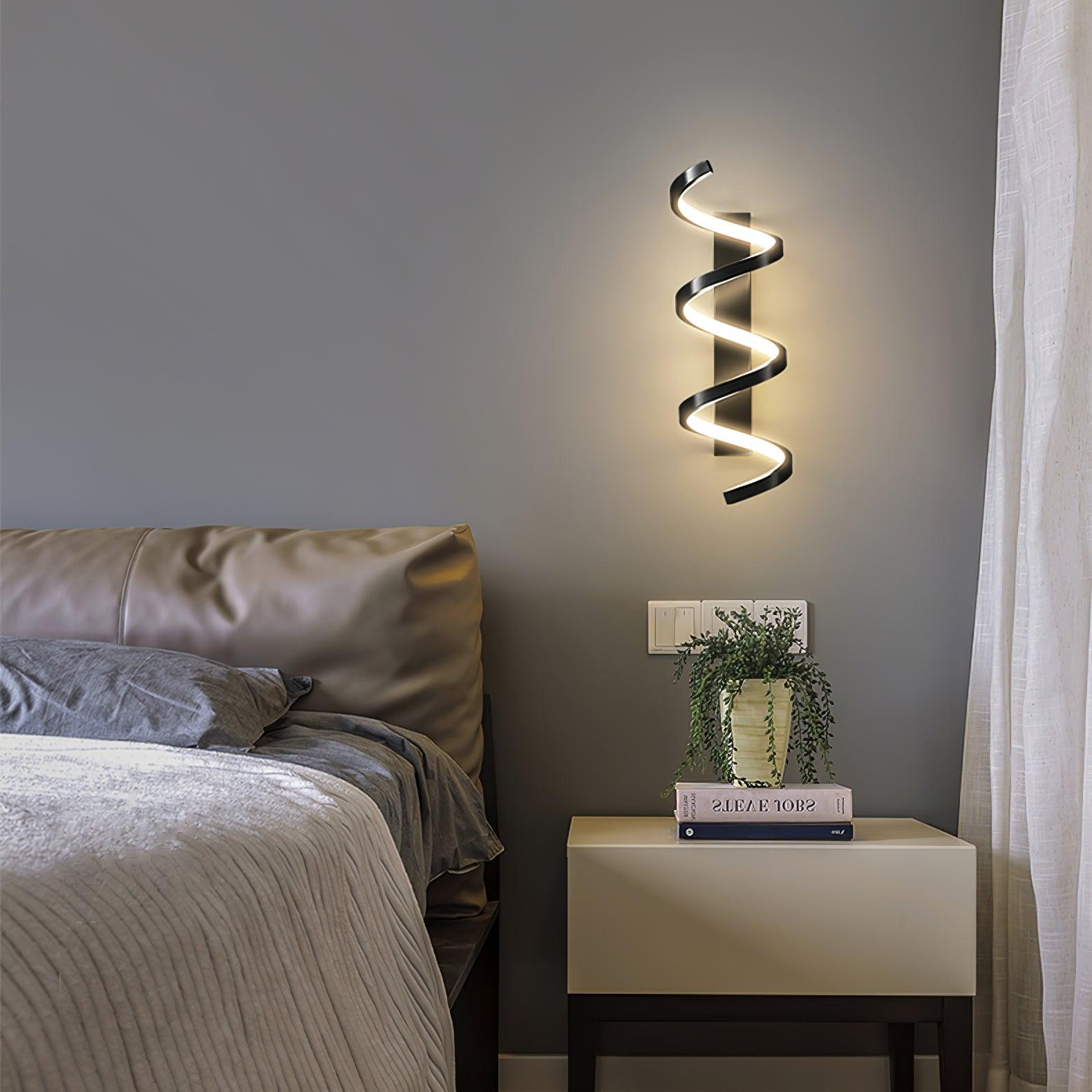 Spiral Wall Lamp | Brass & Glass | Gold & White