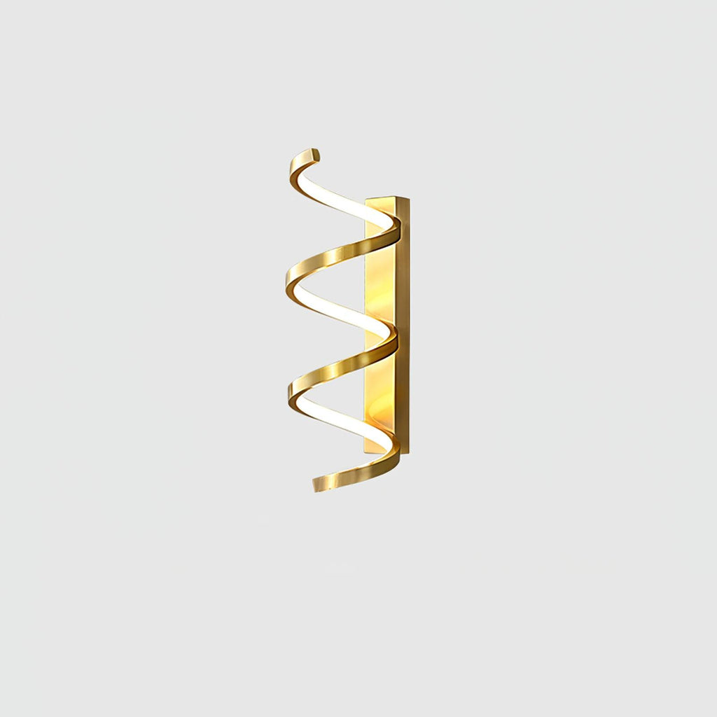 Spiral Wall Lamp | Brass & Glass | Gold & White