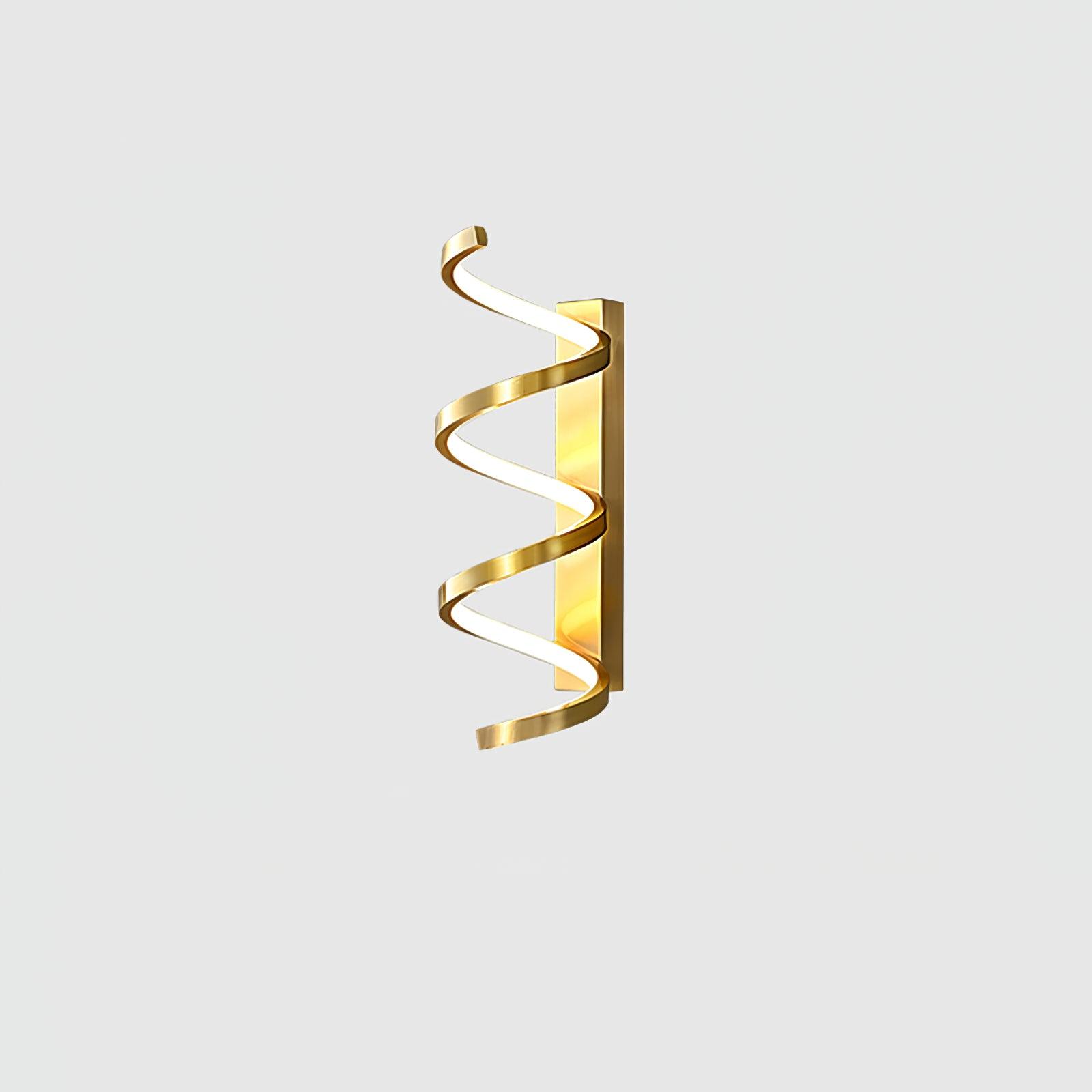 Spiral Wall Lamp | Brass & Glass | Gold & White