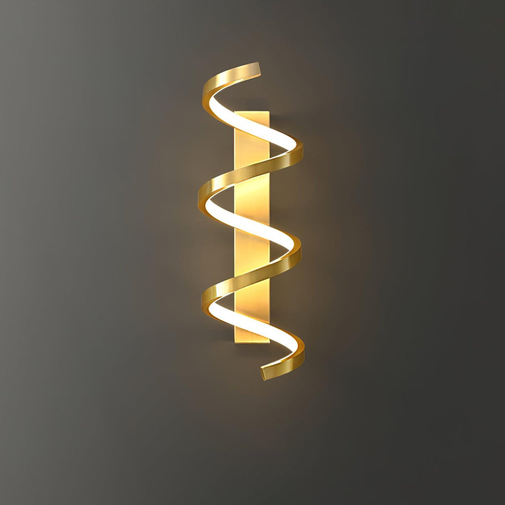Spiral Wall Lamp | Brass & Glass | Gold & White