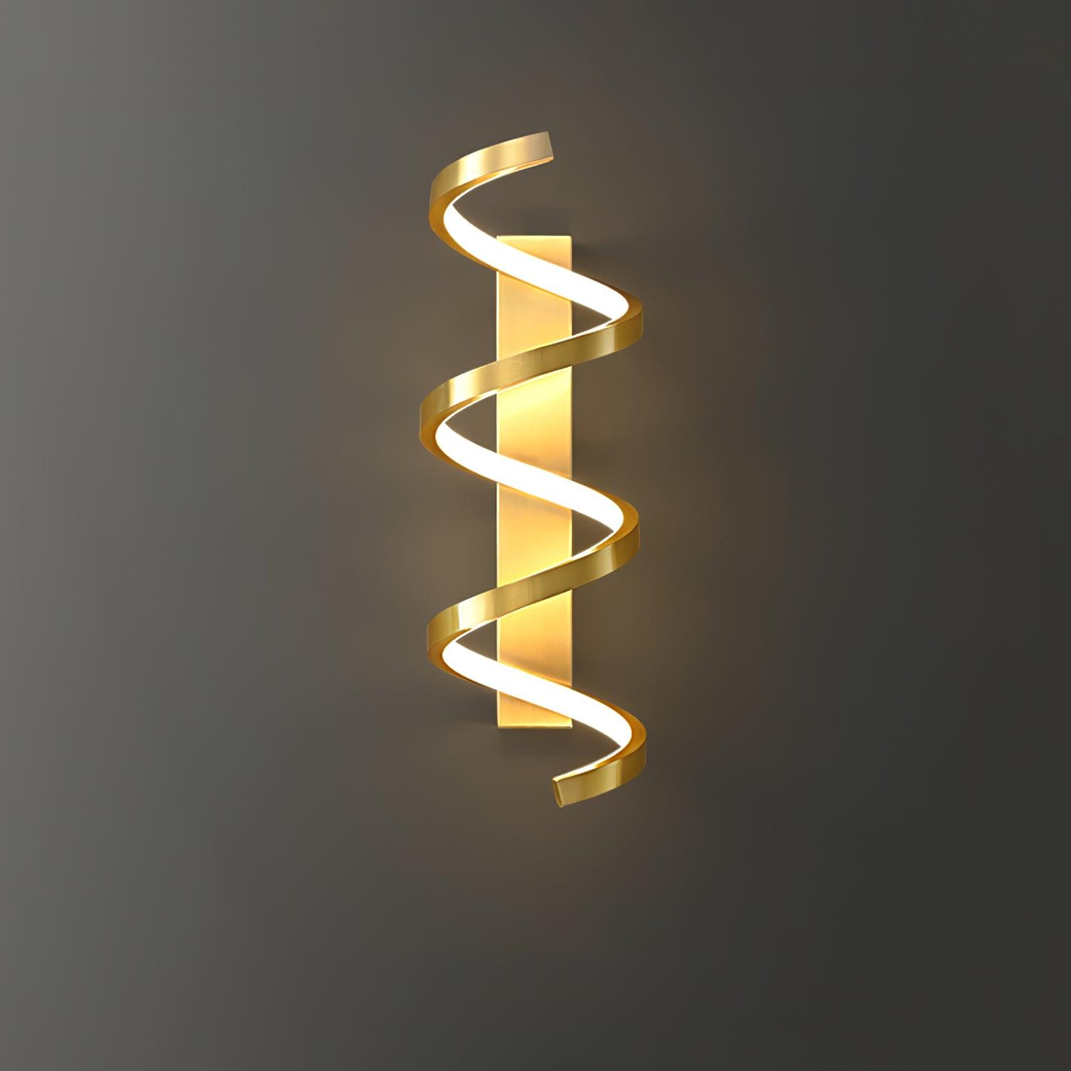 Spiral Wall Lamp | Brass & Glass | Gold & White