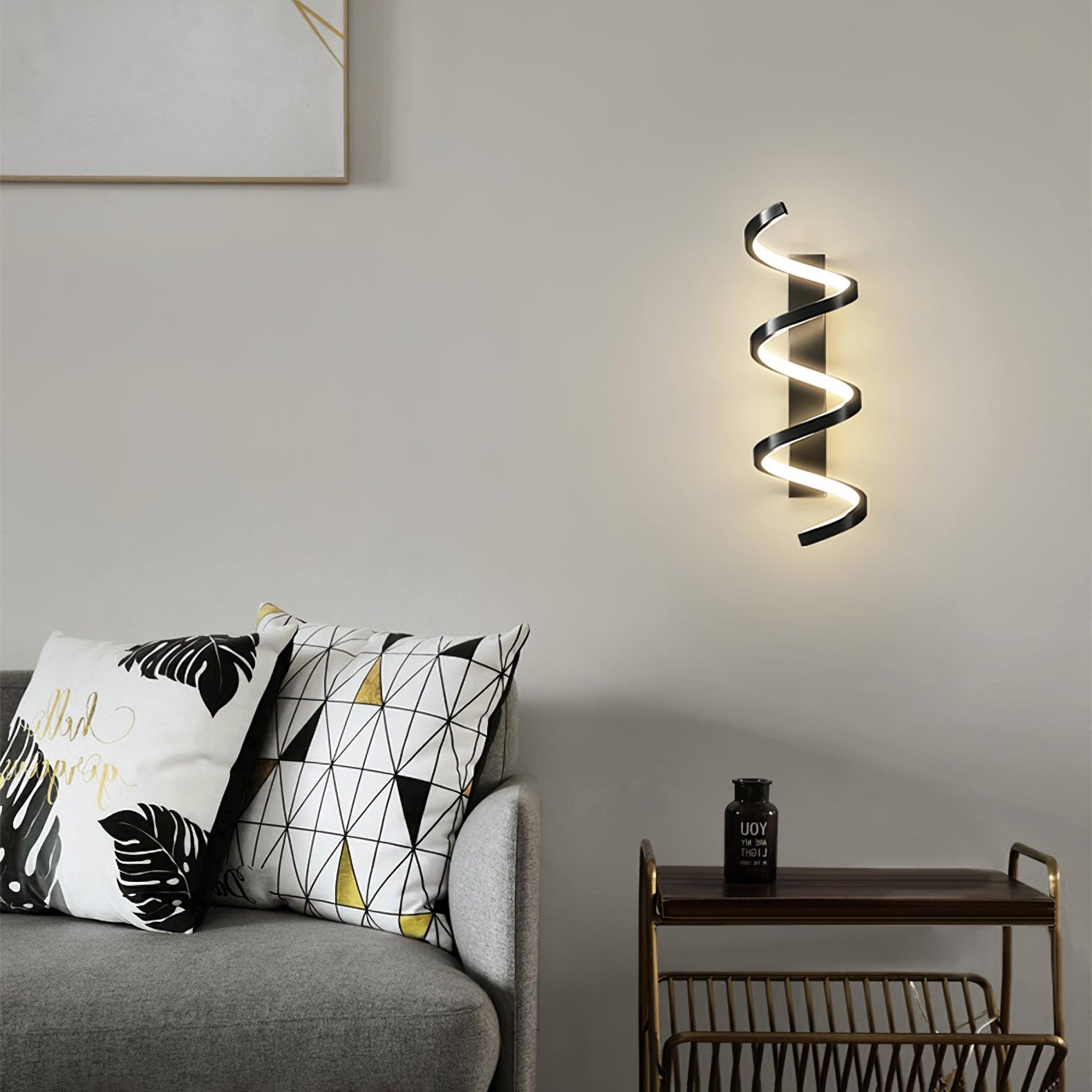Spiral Wall Lamp | Brass & Glass | Gold & White