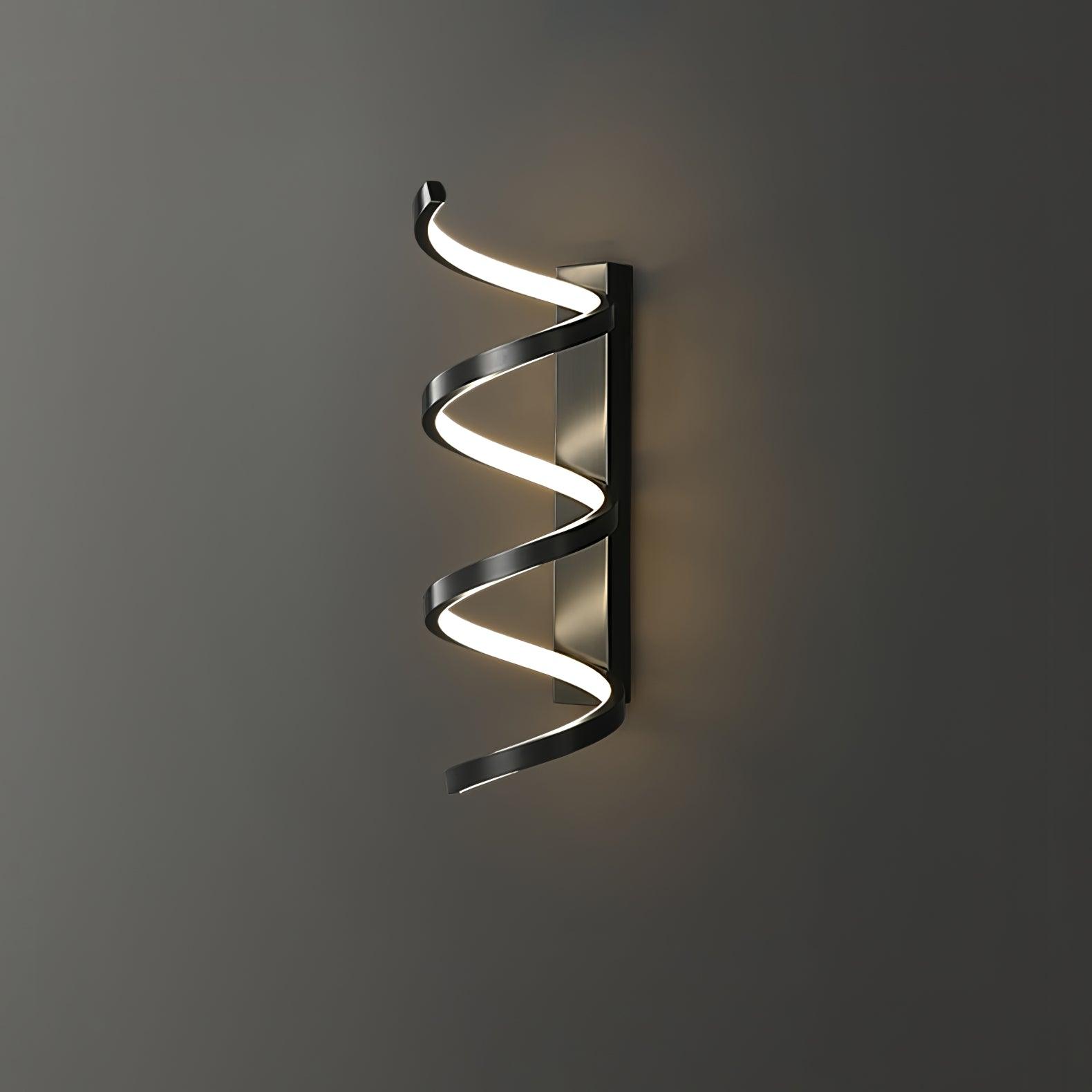 Spiral Wall Lamp | Brass & Glass | Gold & White