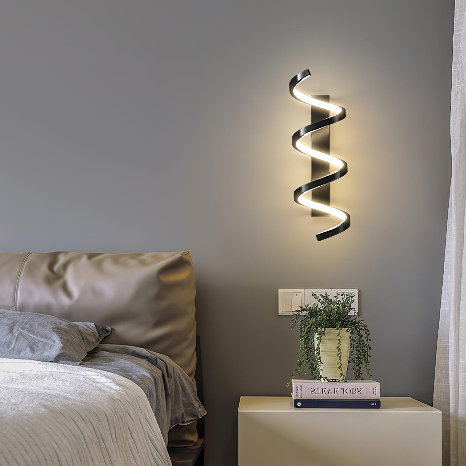 Spiral Wall Lamp | Brass & Glass | Gold & White