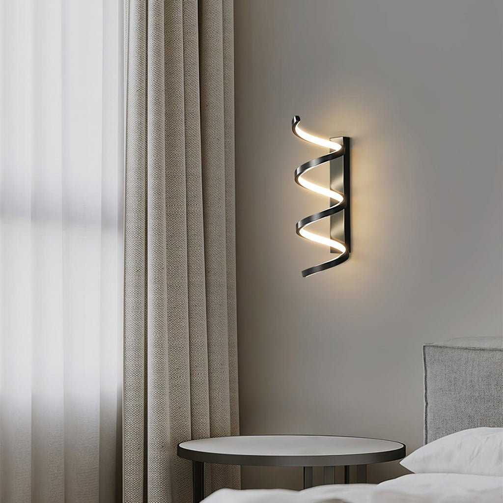 Spiral Wall Lamp | Brass & Glass | Gold & White