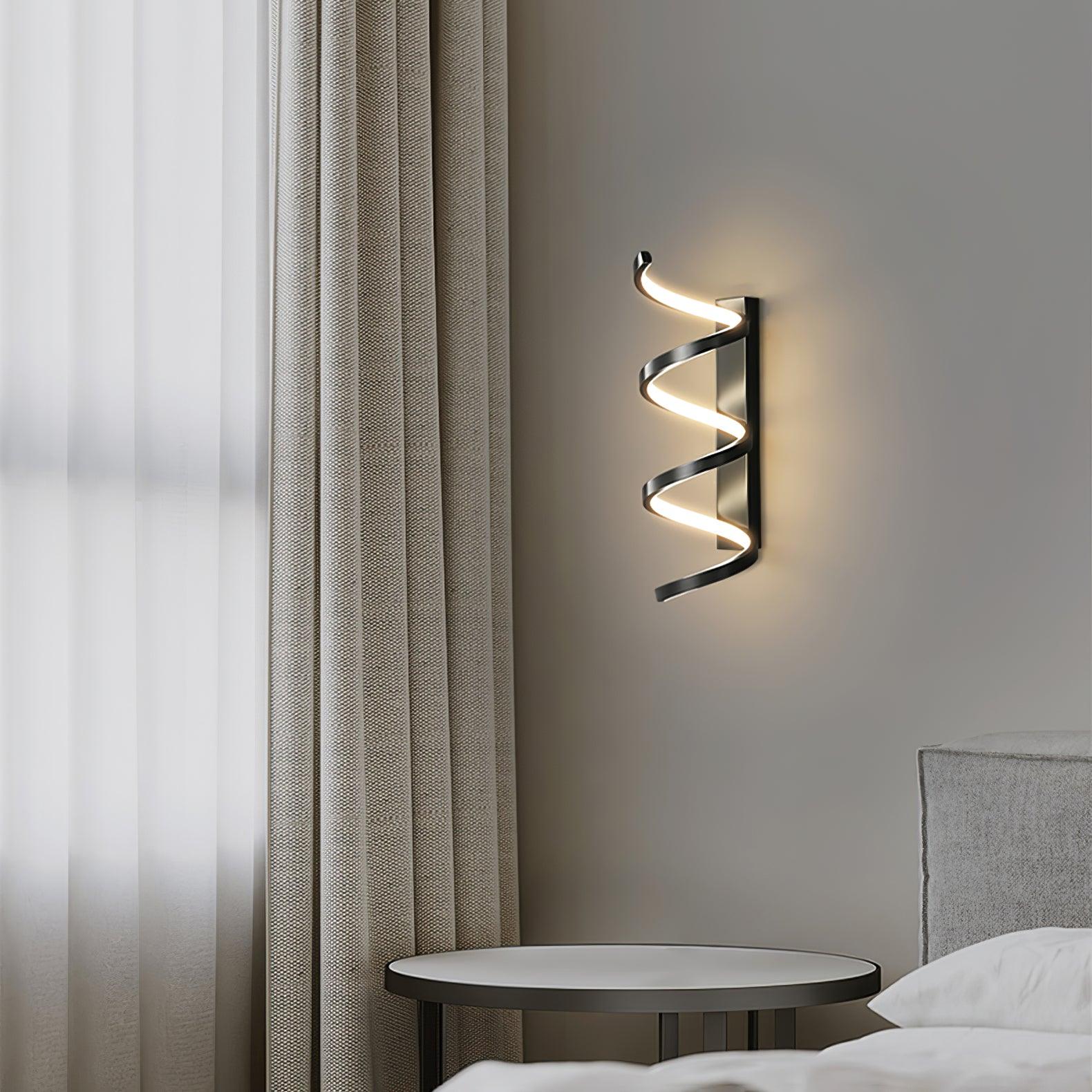 Spiral Wall Lamp | Brass & Glass | Gold & White
