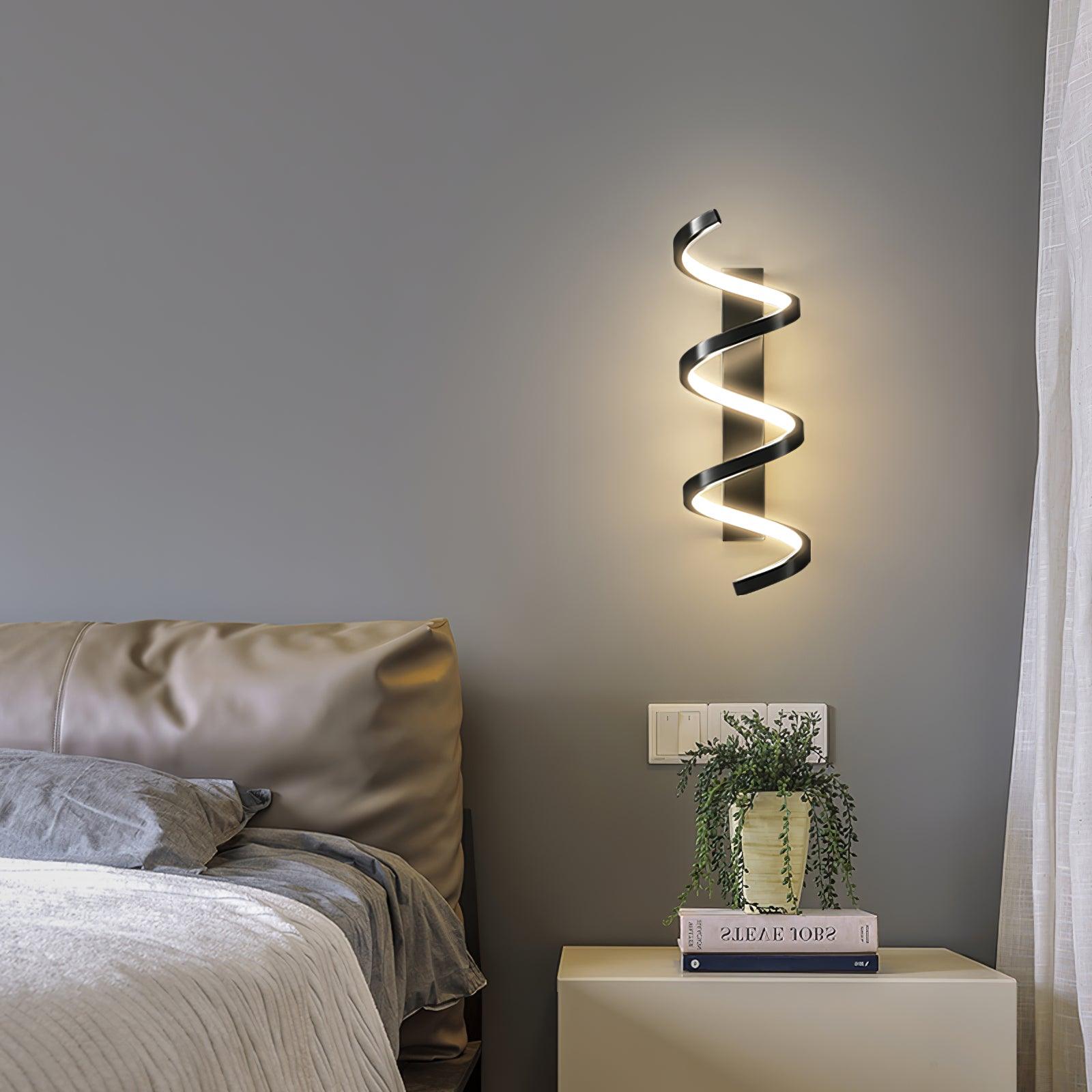 Spiral Wall Lamp | Brass & Glass | Gold & White