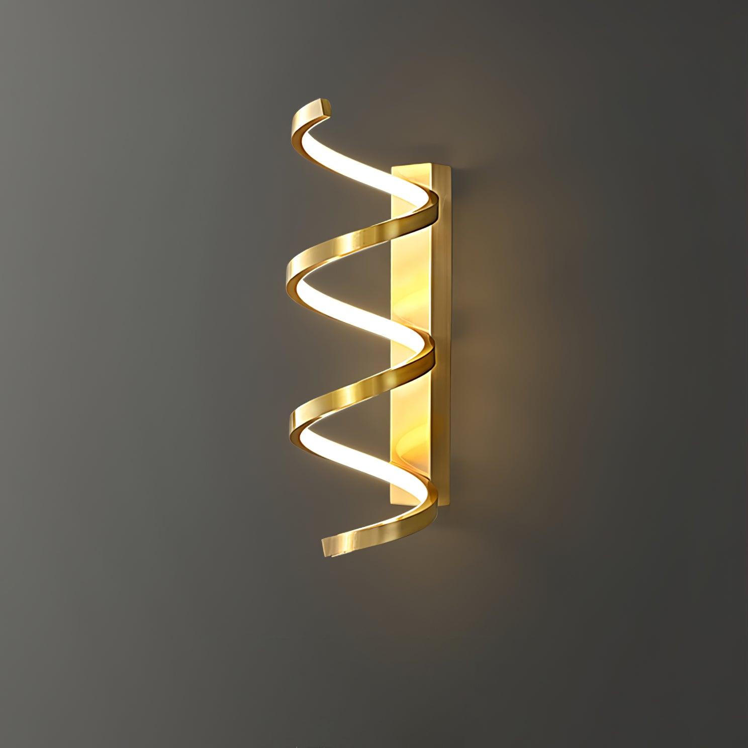 Spiral Wall Lamp | Brass & Glass | Gold & White