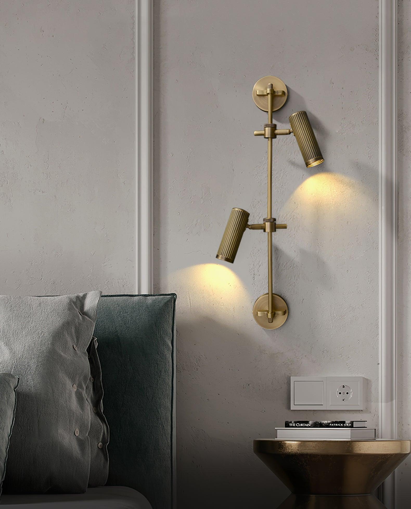 Spot Rail Wall Light | Adjustable Brass & Metal | Set of 2