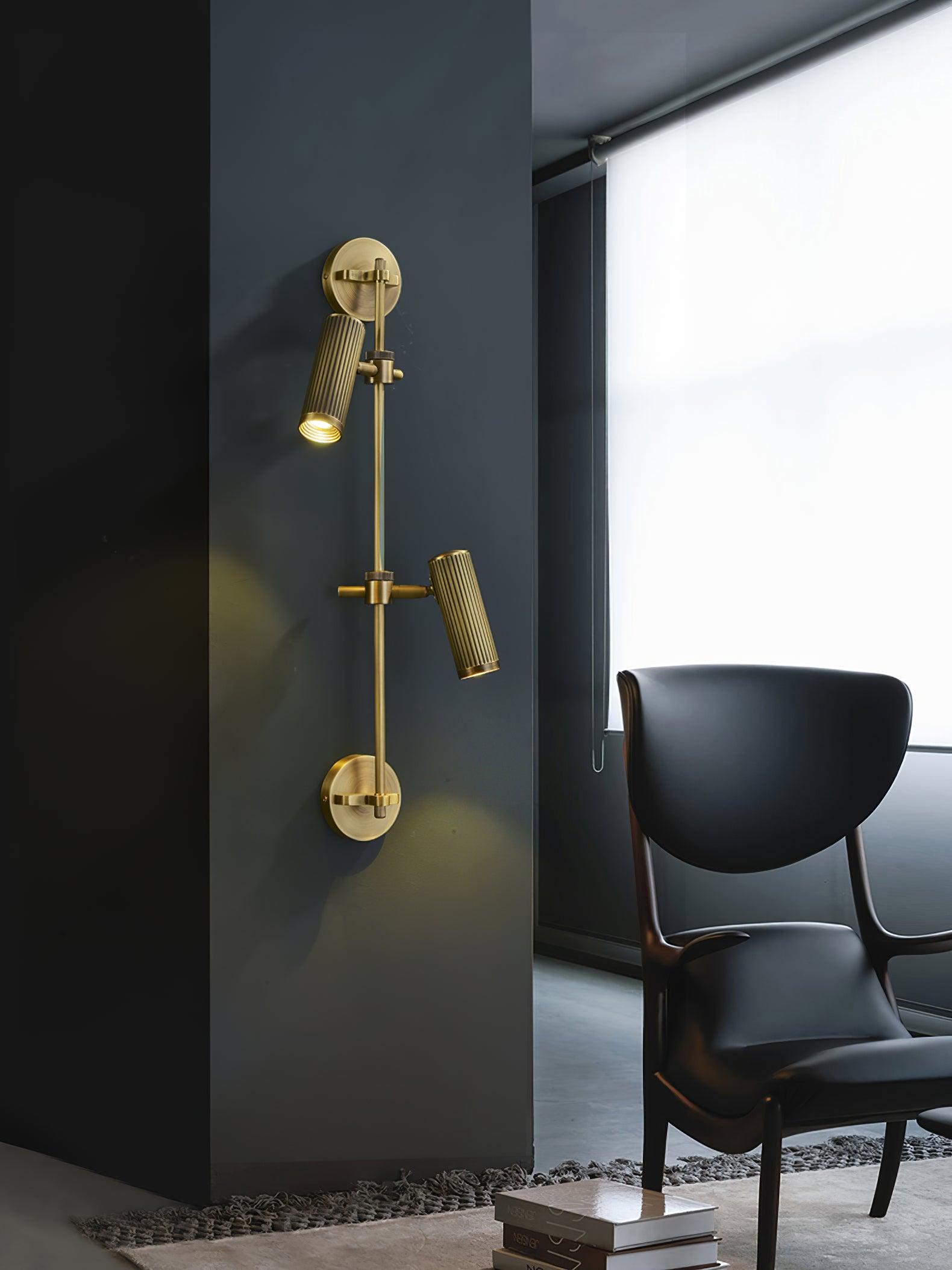 Spot Rail Wall Light | Adjustable Brass & Metal | Set of 2