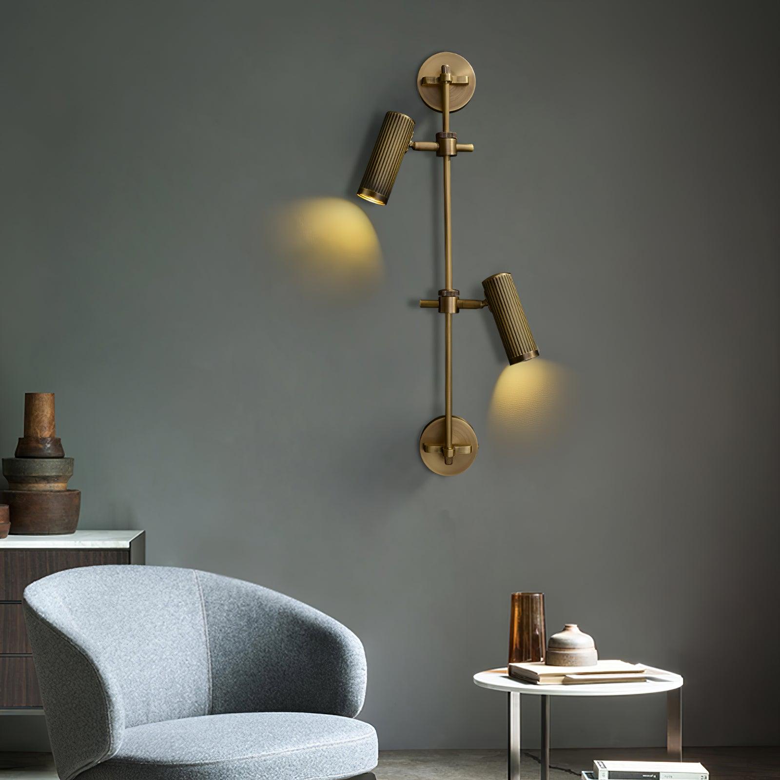 Spot Rail Wall Light | Adjustable Brass & Metal | Set of 2