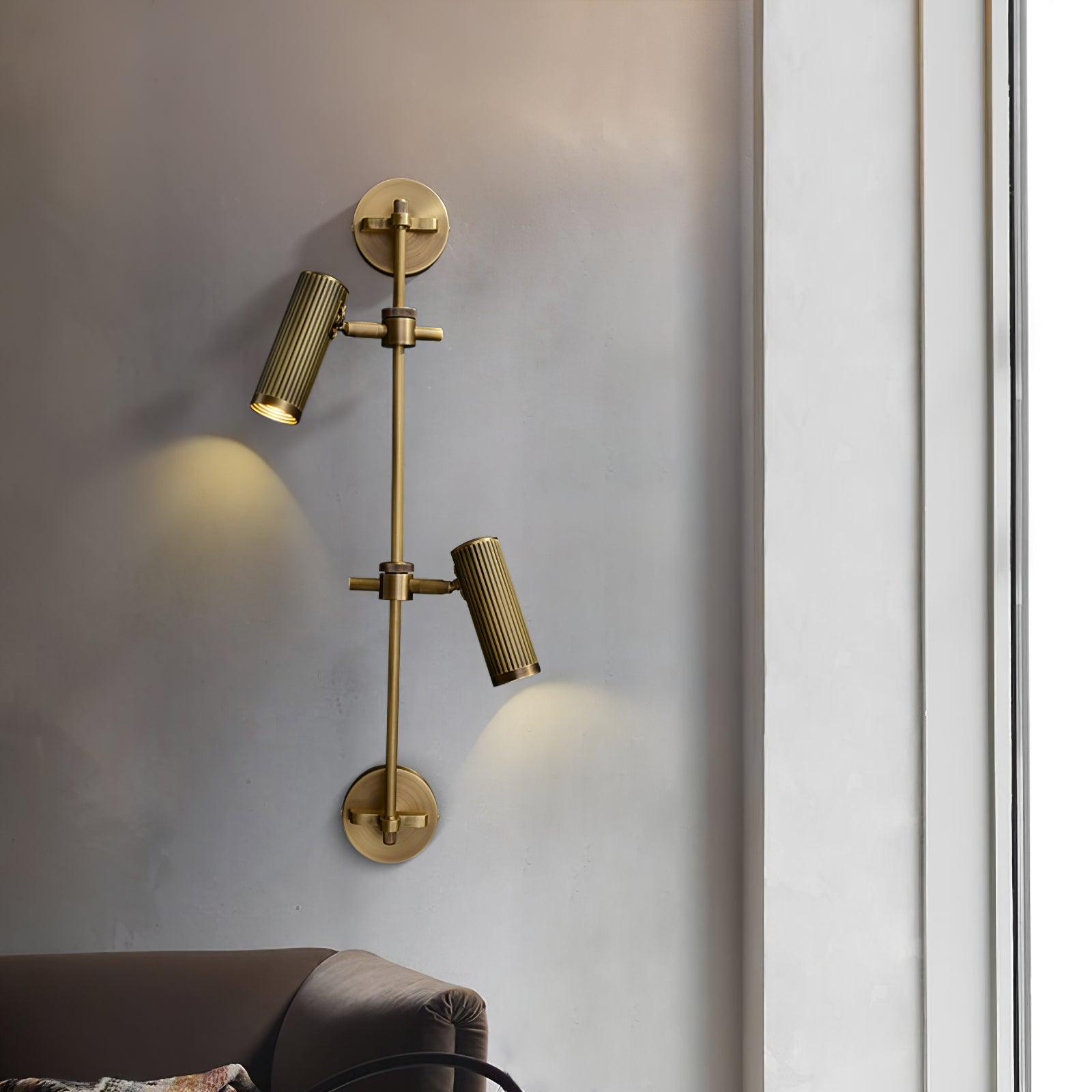 Spot Rail Wall Light | Adjustable Brass & Metal | Set of 2