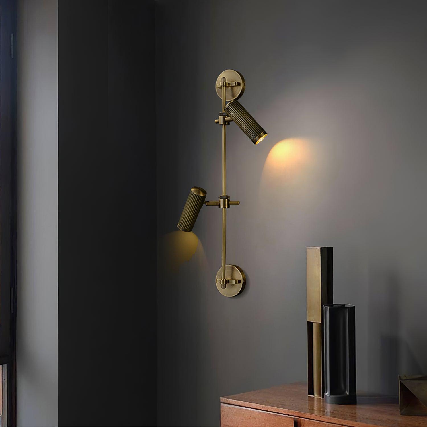 Spot Rail Wall Light | Adjustable Brass & Metal | Set of 2