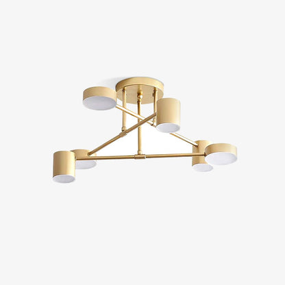 Gold Sputnik Ceiling Light | Multi-Arm Metal Frame with Integrated LED | 6 Shades