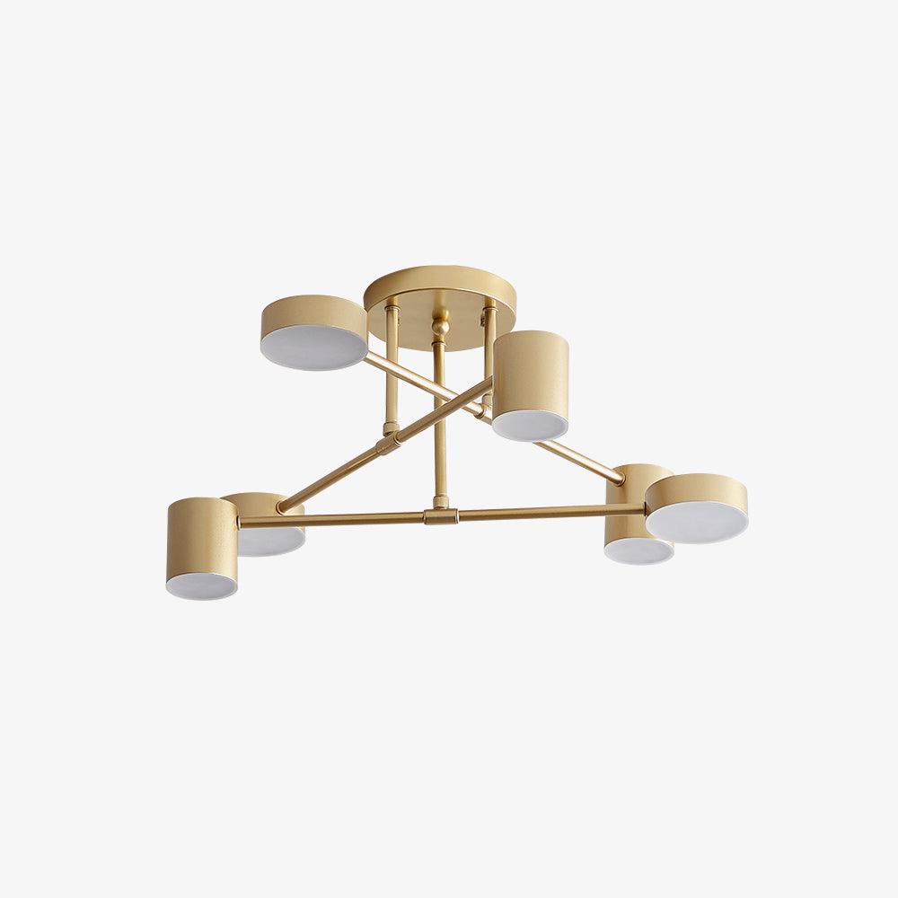 Gold Sputnik Ceiling Light | Multi-Arm Metal Frame with Integrated LED | 6 Shades