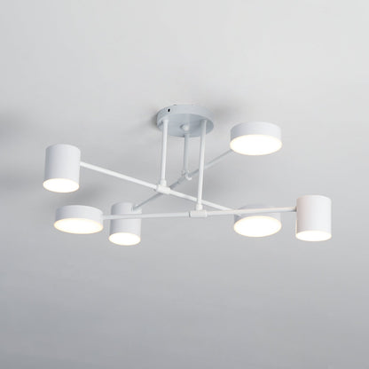 Gold Sputnik Ceiling Light | Multi-Arm Metal Frame with Integrated LED | 6 Shades