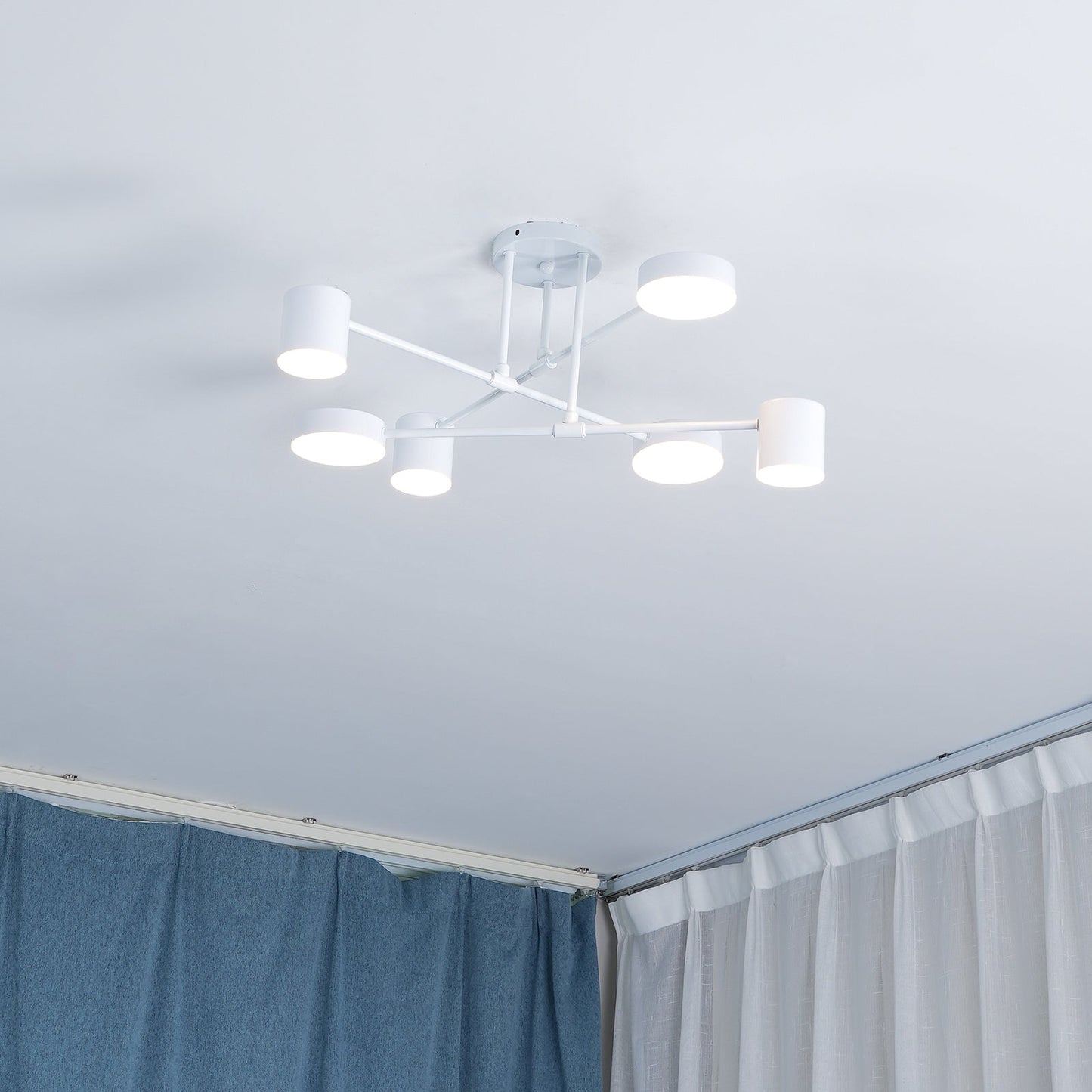 Gold Sputnik Ceiling Light | Multi-Arm Metal Frame with Integrated LED | 6 Shades
