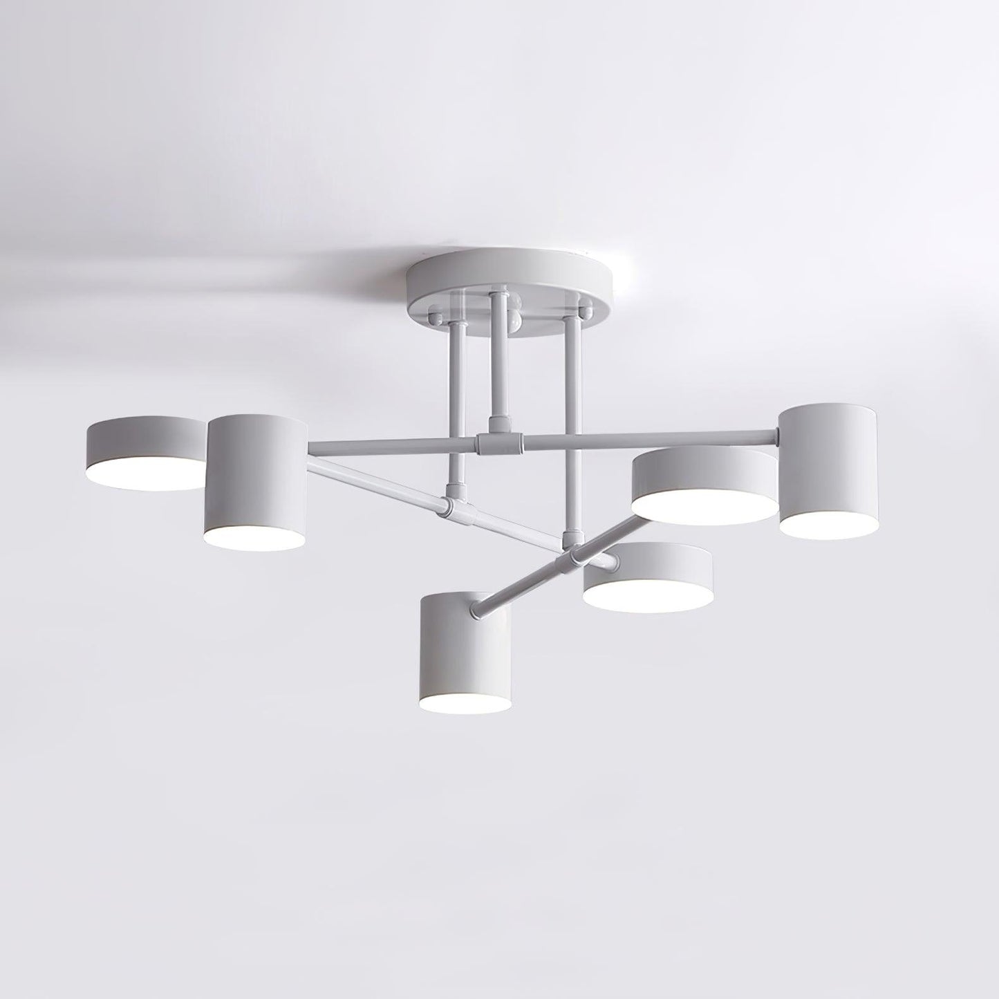 Gold Sputnik Ceiling Light | Multi-Arm Metal Frame with Integrated LED | 6 Shades