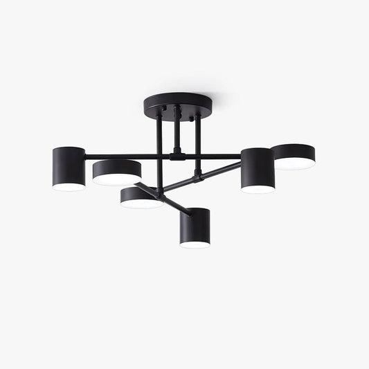 Gold Sputnik Ceiling Light | Multi-Arm Metal Frame with Integrated LED | 6 Shades