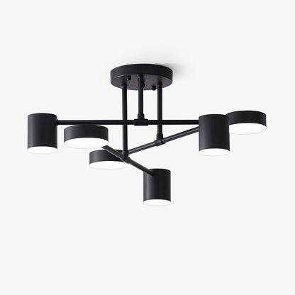 Gold Sputnik Ceiling Light | Multi-Arm Metal Frame with Integrated LED | 6 Shades
