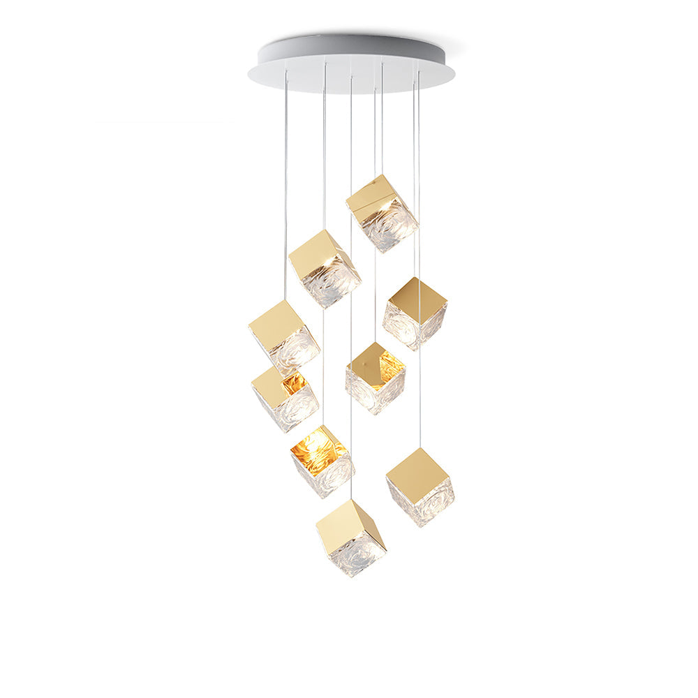 Square Art Glass Chandelier