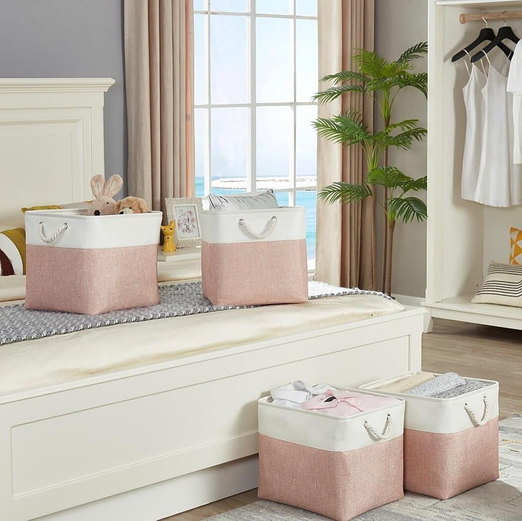 Storage Boxes | Canvas & EVA | Large 41.6L, 13"x15"x13"