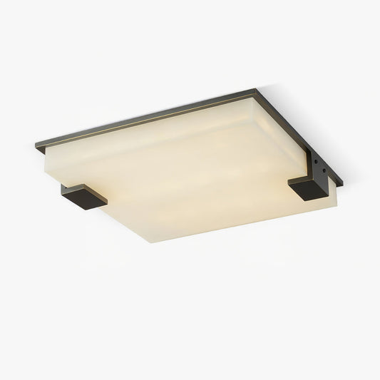 Alabaster Ceiling Lamp | Organic Design | Golden Base | 40cm or 50cm Options