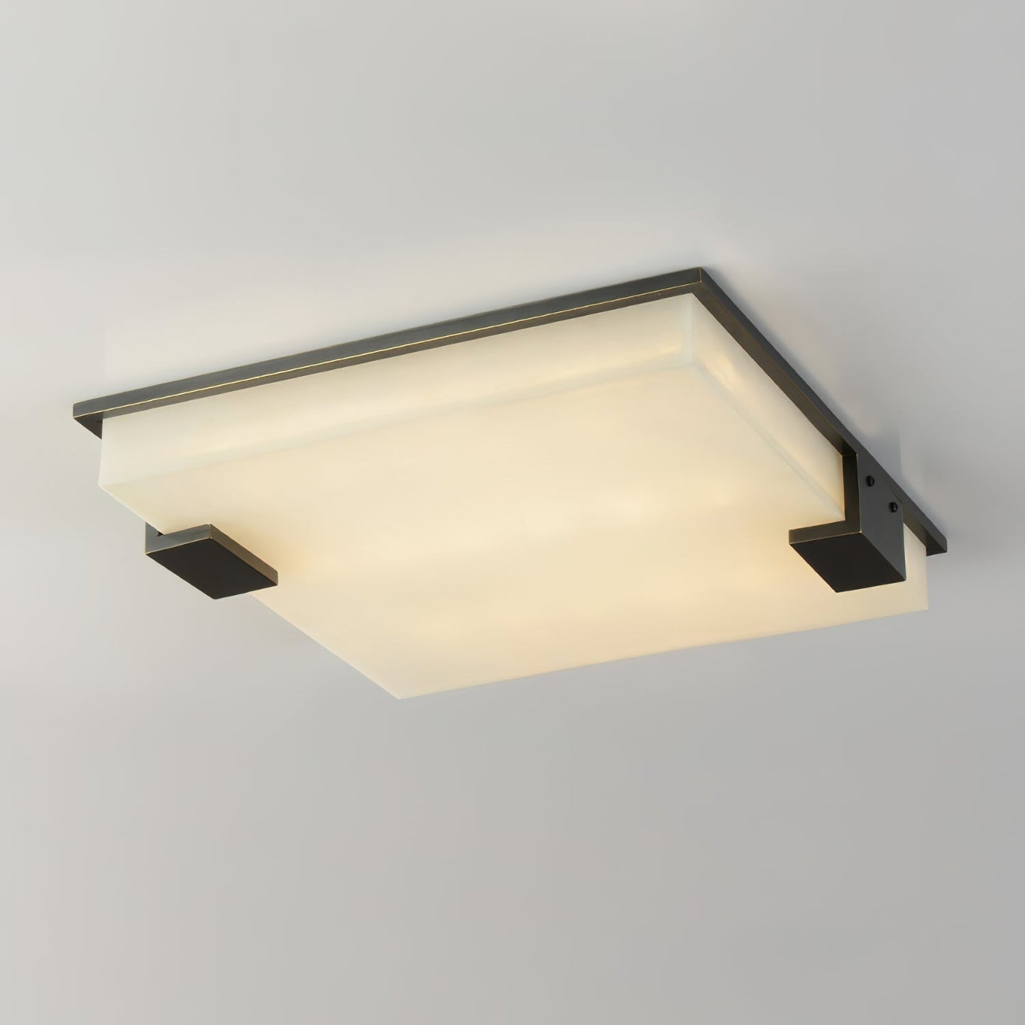 Alabaster Ceiling Lamp | Organic Design | Golden Base | 40cm or 50cm Options