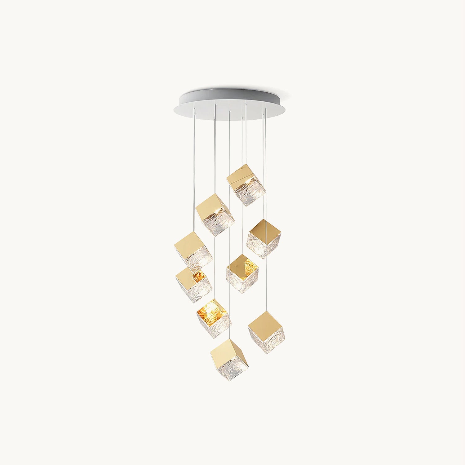 Square Art Glass Chandelier