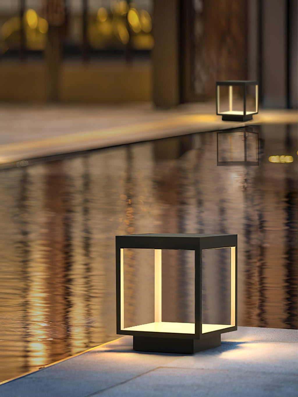 Square Frame Solar Outdoor Light | Stainless Steel | Black & White, Remote Control