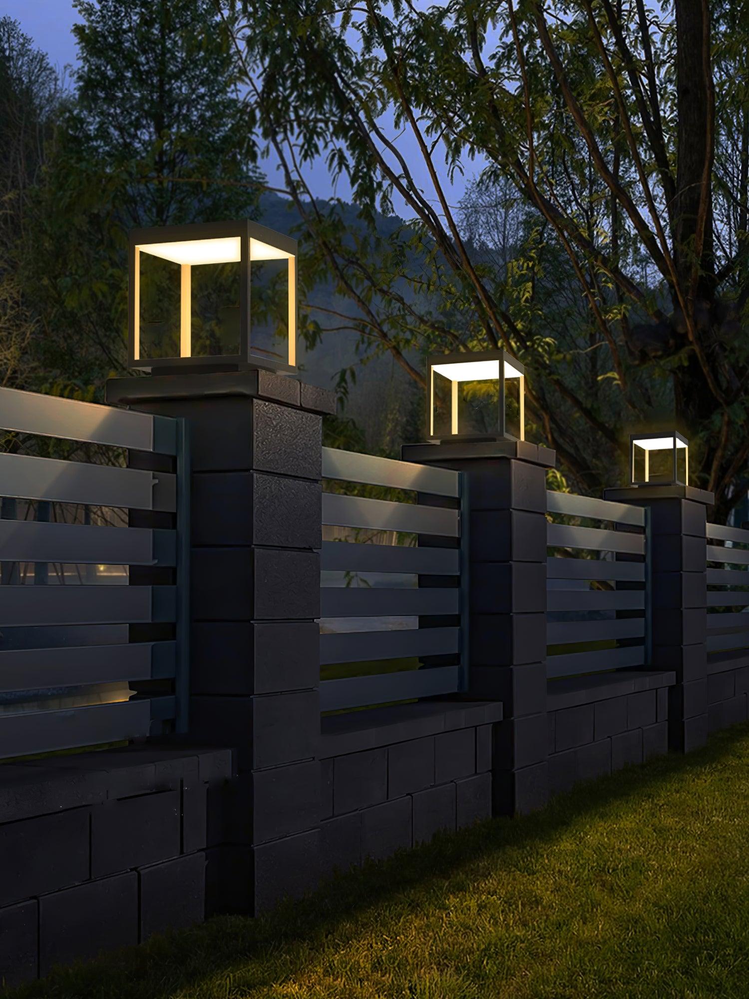 Square Frame Solar Outdoor Light | Stainless Steel | Black & White, Remote Control