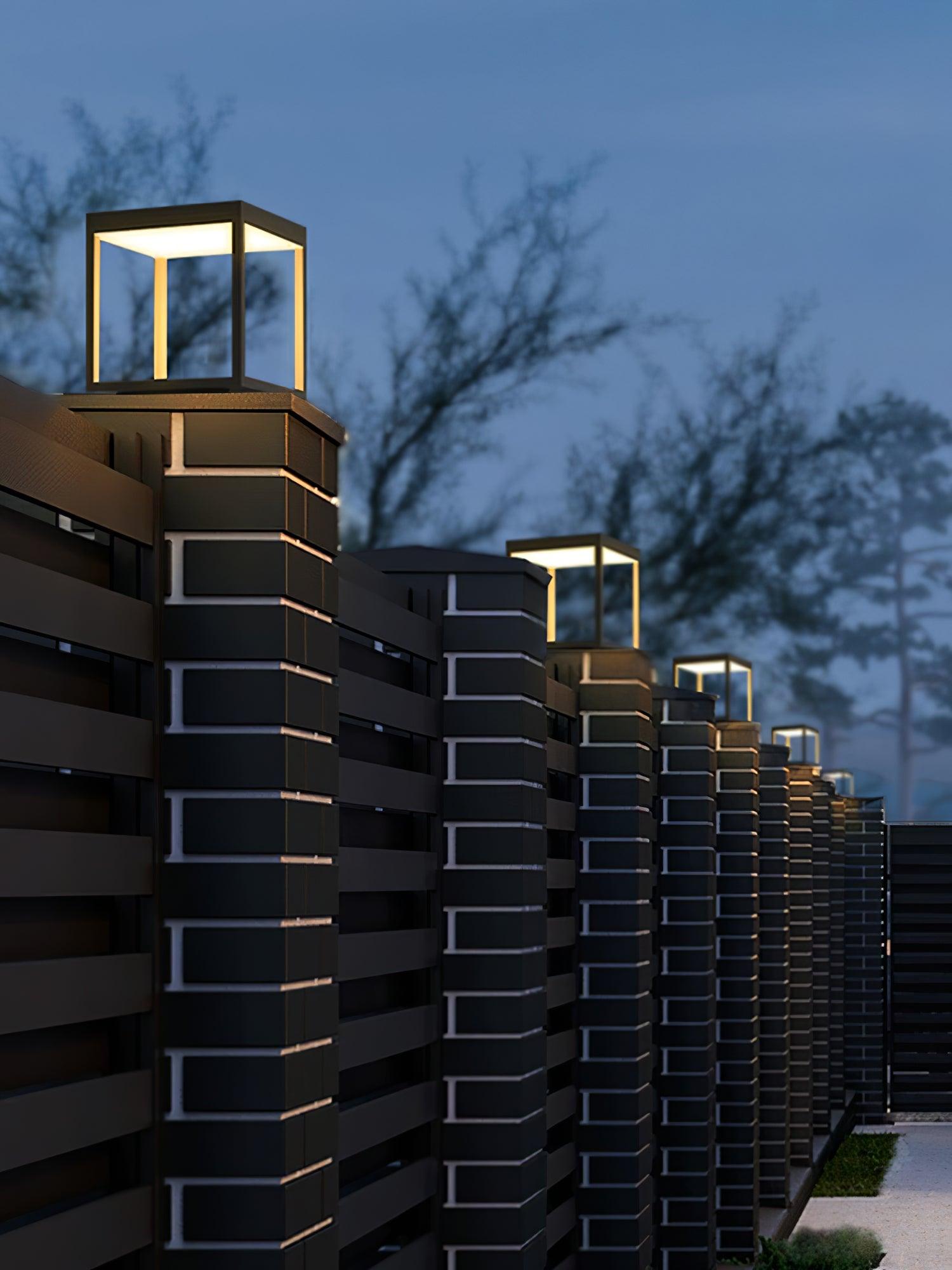 Square Frame Solar Outdoor Light | Stainless Steel | Black & White, Remote Control