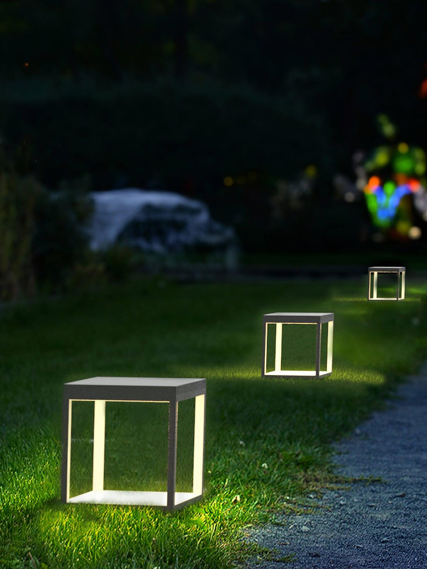 Square Frame Solar Outdoor Light | Stainless Steel | Black & White, Remote Control
