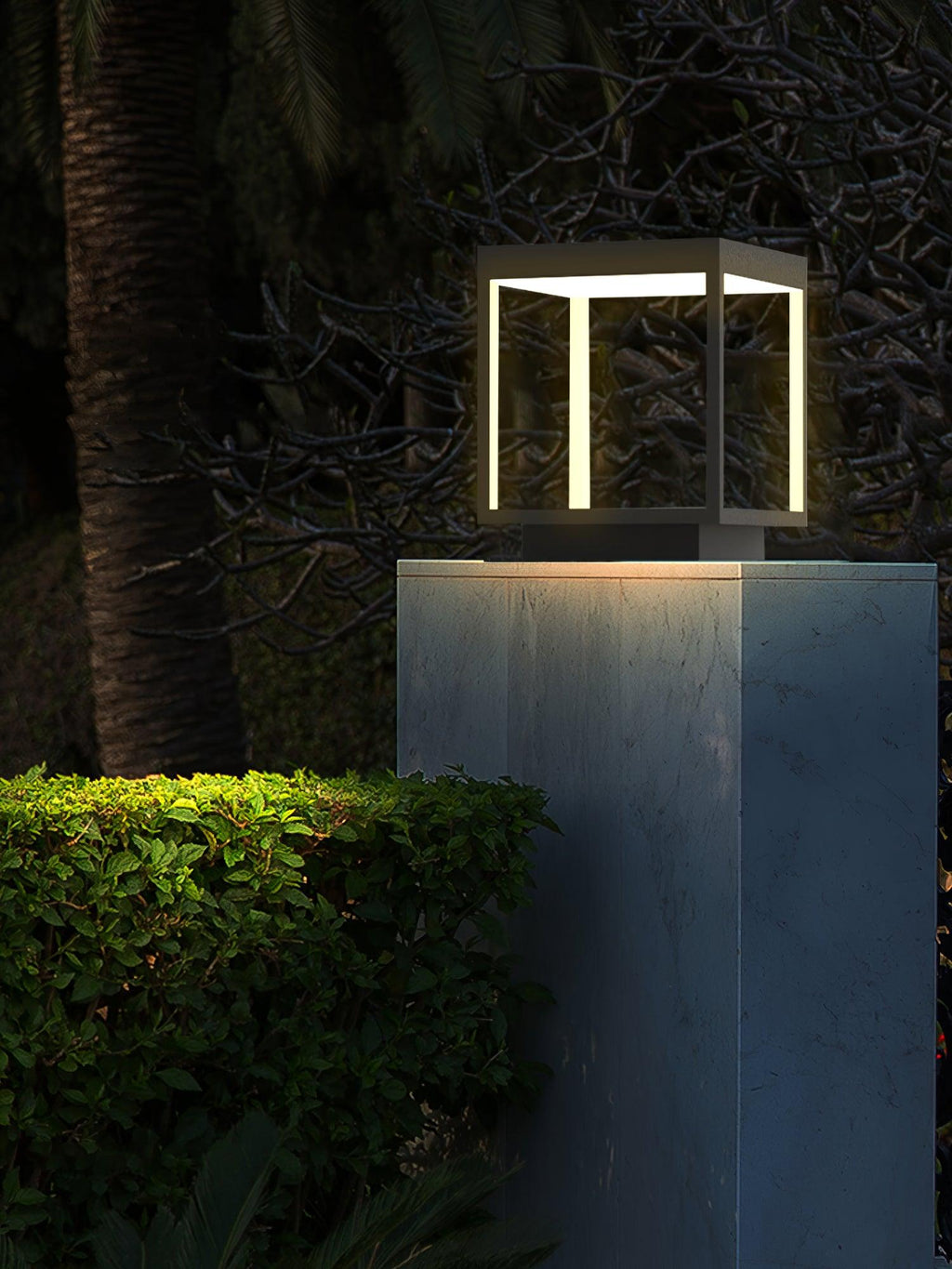 Square Frame Solar Outdoor Light | Stainless Steel | Black & White, Remote Control
