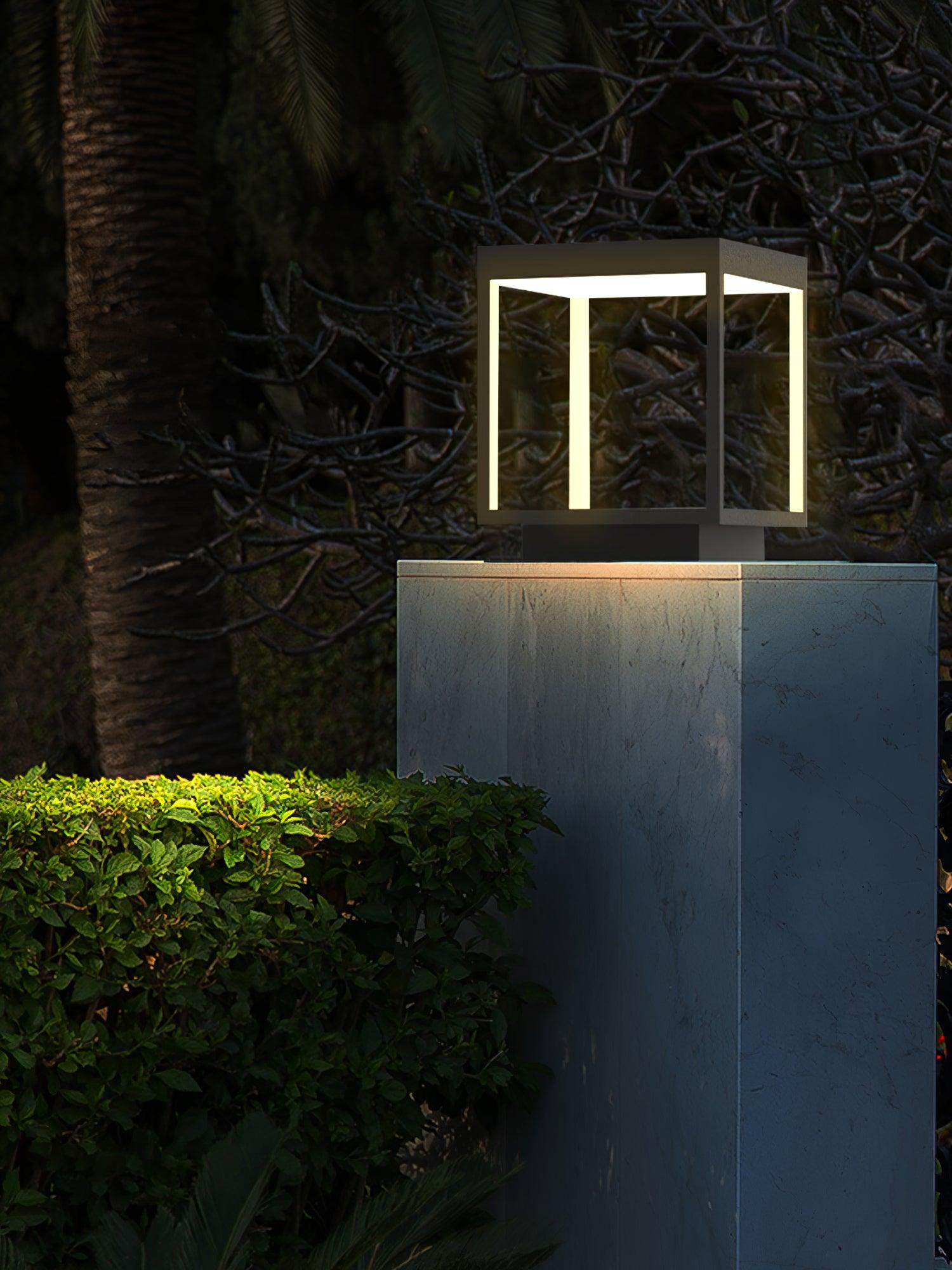 Square Frame Solar Outdoor Light | Stainless Steel | Black & White, Remote Control