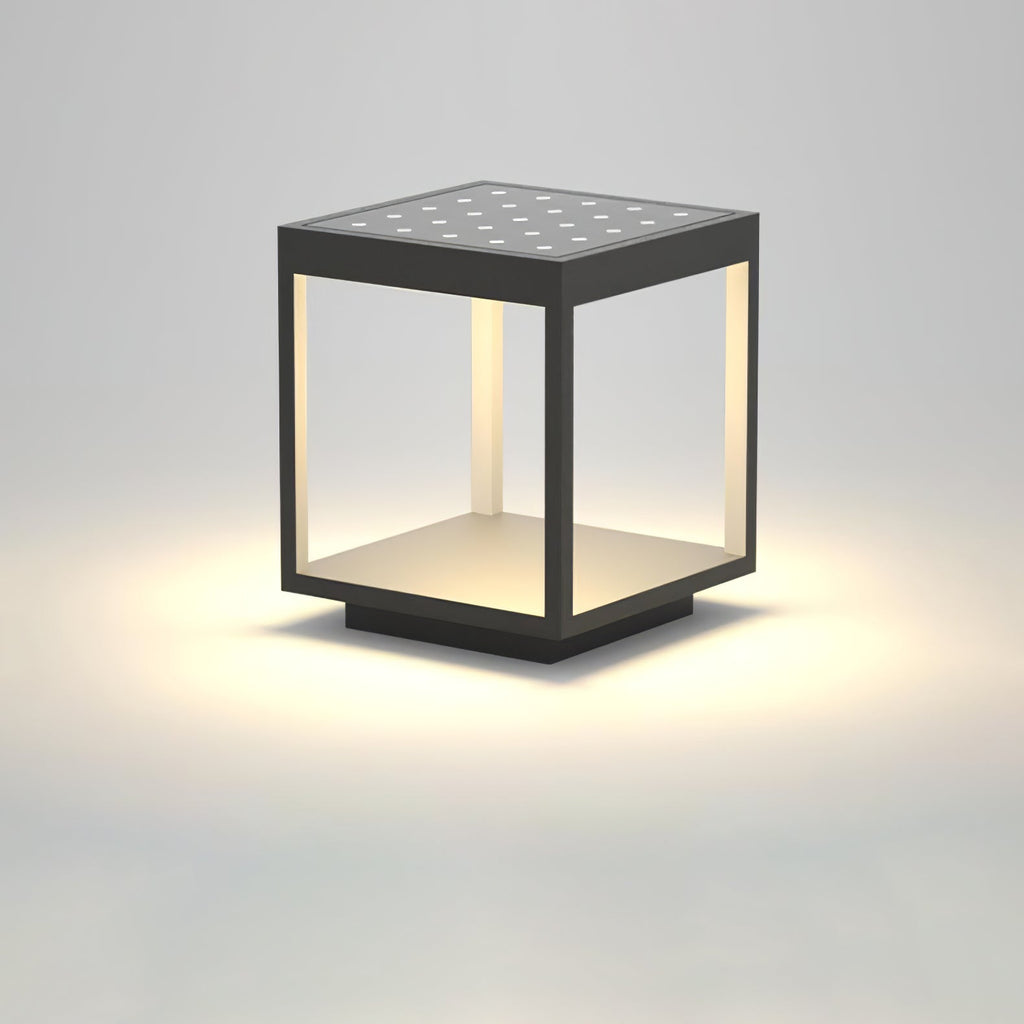 Square Frame Solar Outdoor Light | Stainless Steel | Black & White, Remote Control