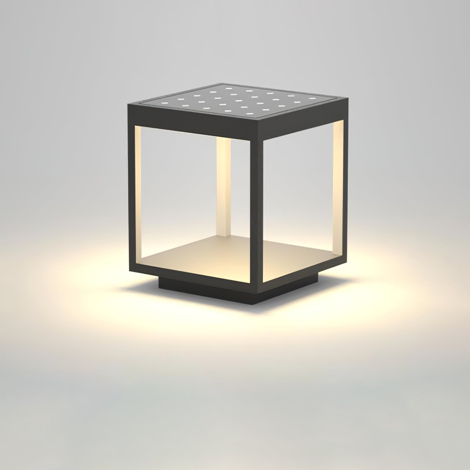 Square Frame Solar Outdoor Light | Stainless Steel | Black & White, Remote Control