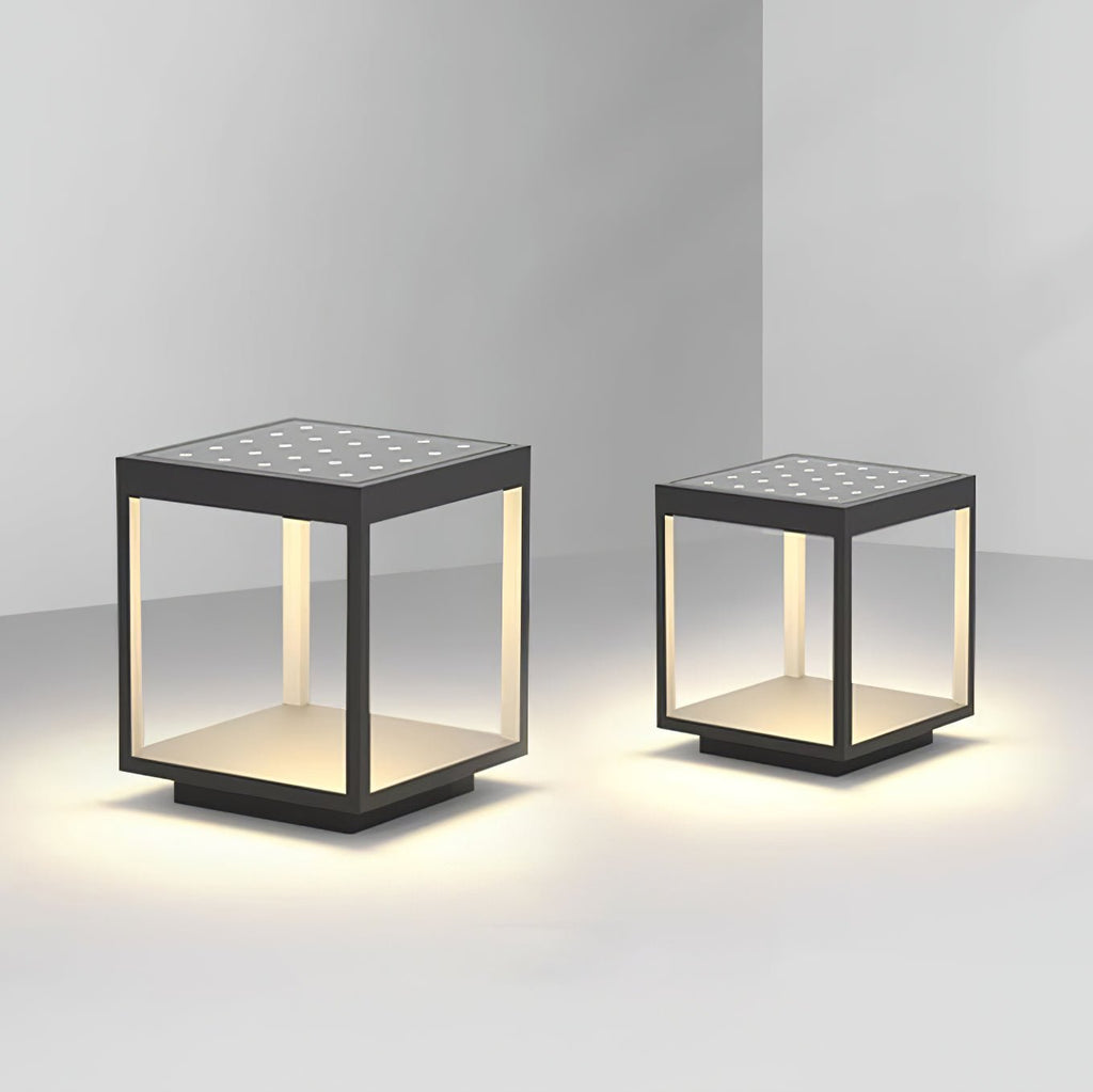 Square Frame Solar Outdoor Light | Stainless Steel | Black & White, Remote Control