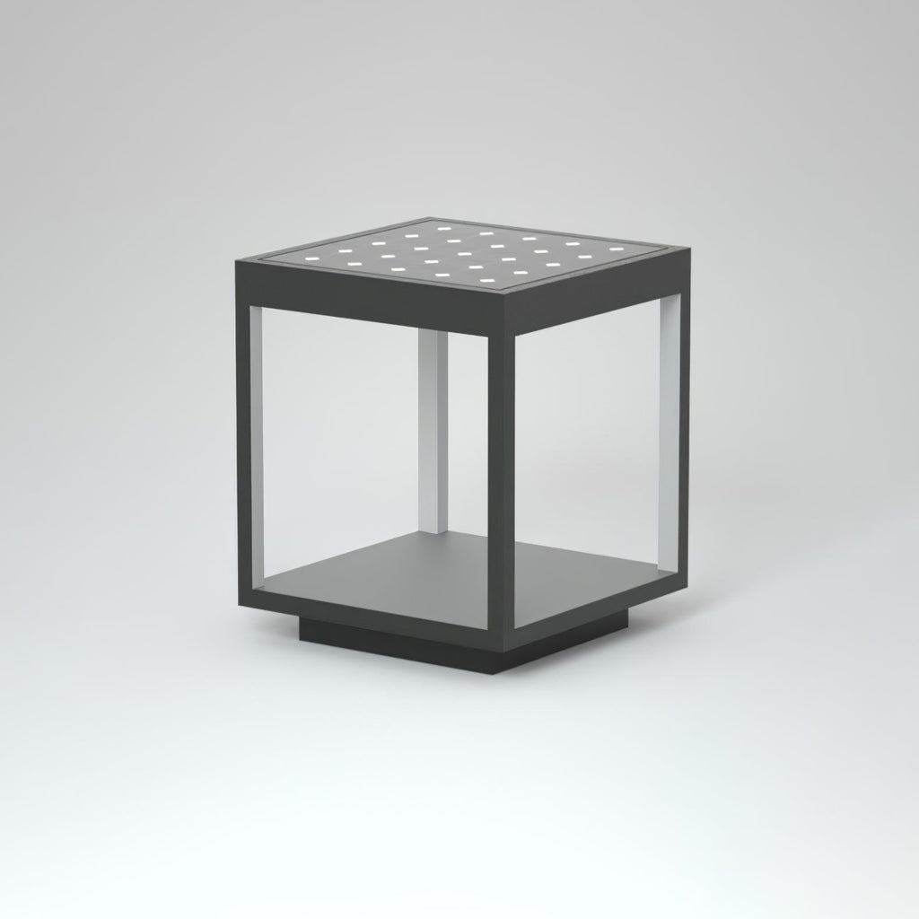 Square Frame Solar Outdoor Light | Stainless Steel | Black & White, Remote Control