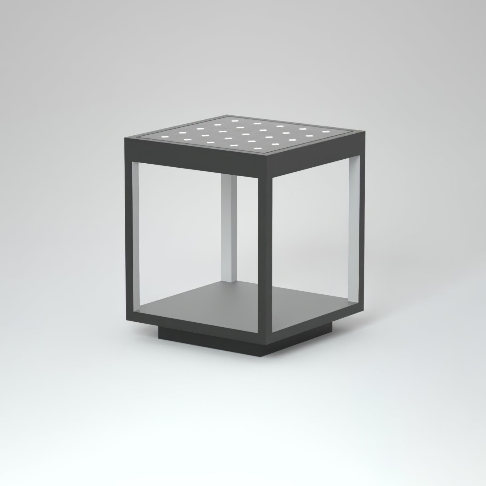 Square Frame Solar Outdoor Light | Stainless Steel | Black & White, Remote Control