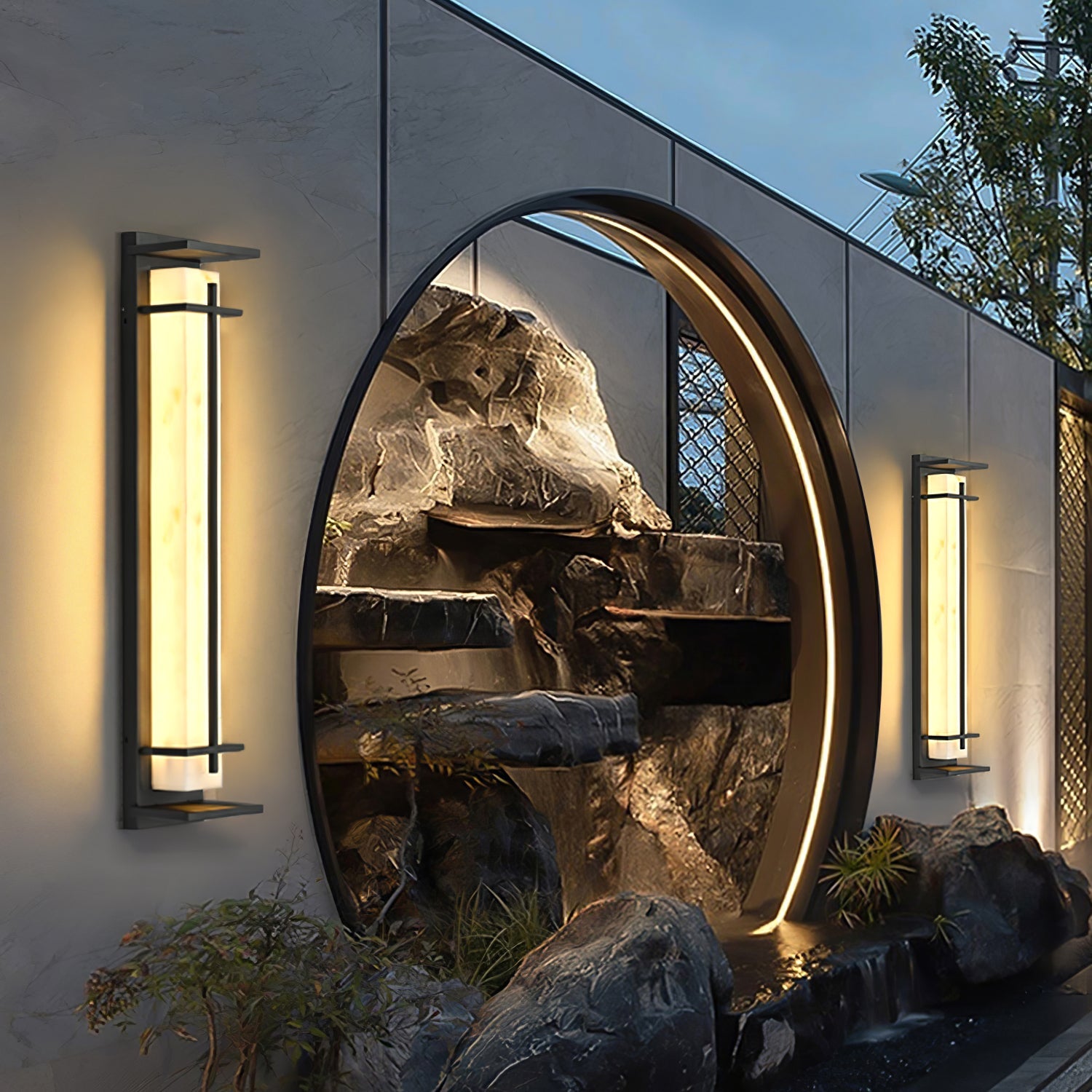 Square Outdoor Wall Light | Stainless Steel | Set of 2