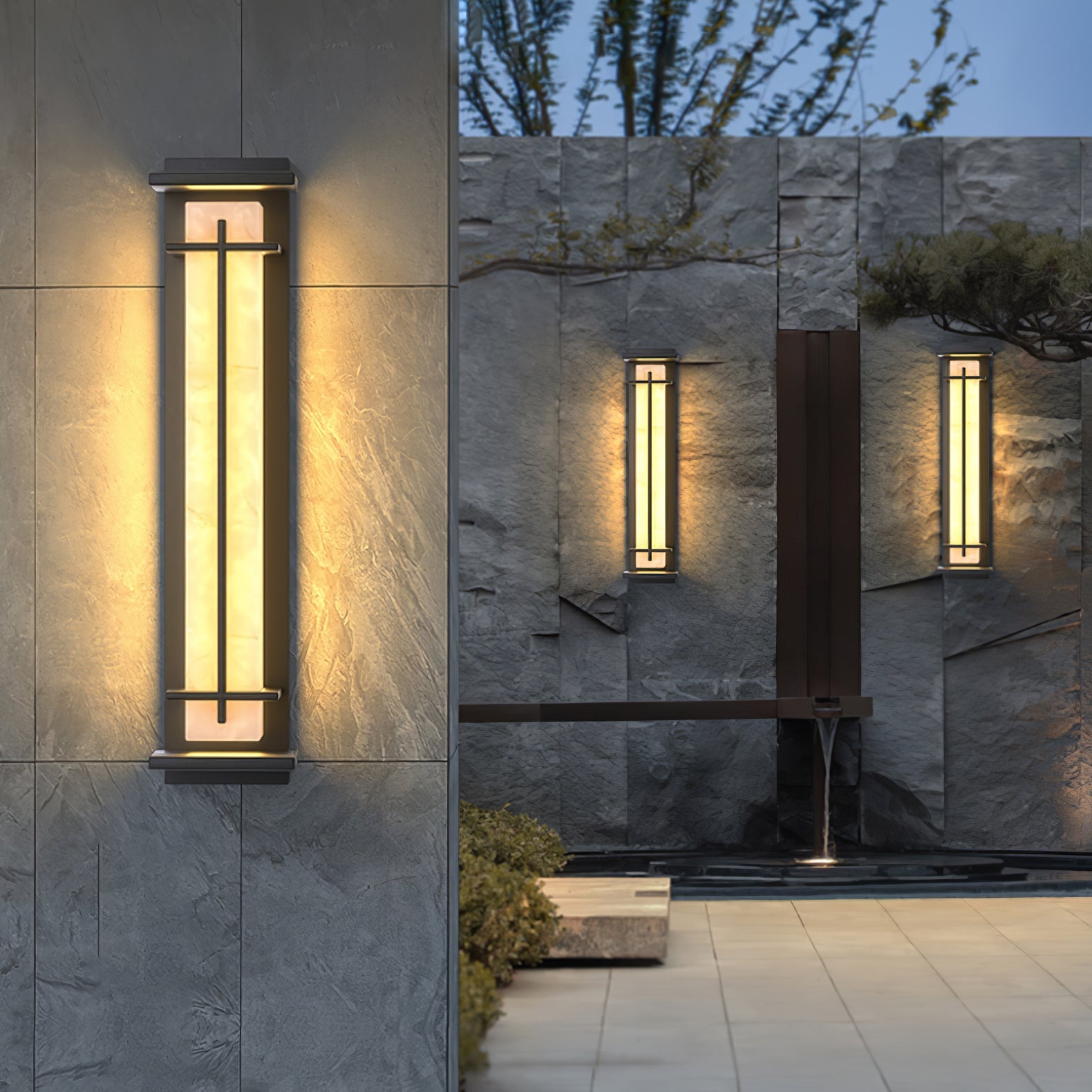 Square Outdoor Wall Light | Stainless Steel | Set of 2